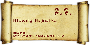 Hlavaty Hajnalka névjegykártya